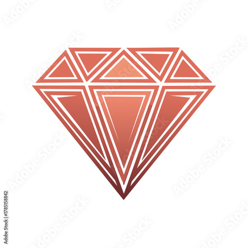 Vibrant geometric red diamond illustration representing luxury, wealth, and preciousness