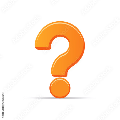 Vibrant Orange Question Mark Illustrates Inquiry, Uncertainty, and Analytical Thinking on White