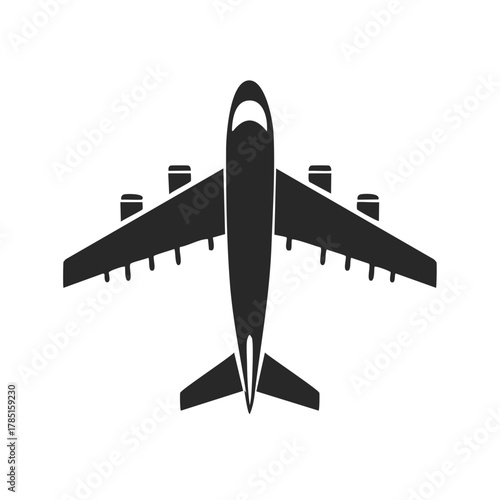 Commercial Airliner Aircraft Silhouette Illustration Representing Global Travel and Modern Air Transportation Systems