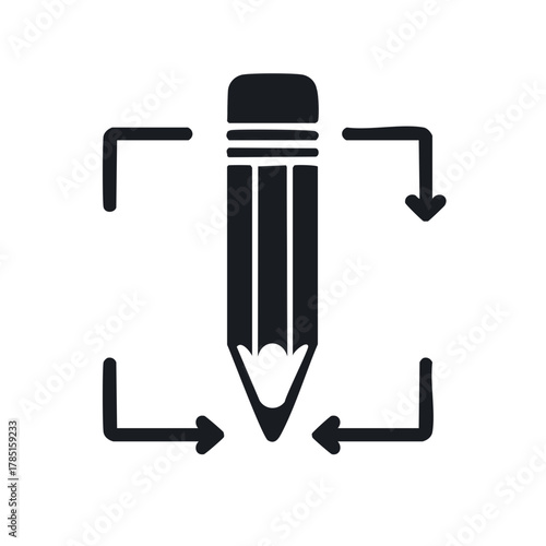 Focus Pencil Illustration With Targeting Arrows for Design and Creative Work