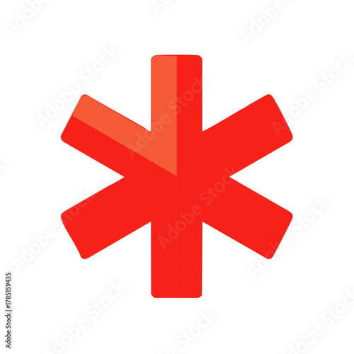 Red Star of Life Medical Emergency Symbol Illustration Icon Design