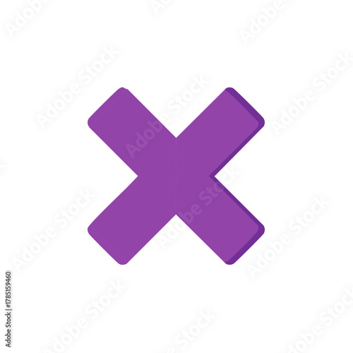 Vibrant Purple X Symbol with Rounded Edges Design for Creative Applications