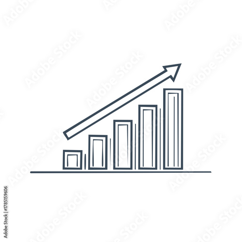 Rising Chart with Arrow Displaying Growth and Financial Increase