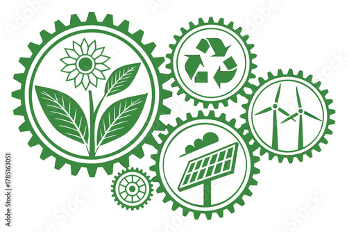 Set ecology icons, carbon neutral, net zero, eco planet green signs, nature eco symbol
