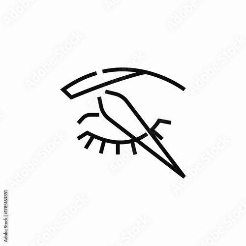 eyebrow plucking icon sign vector
