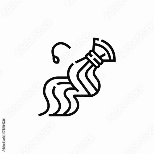 hair curling process icon sign vector