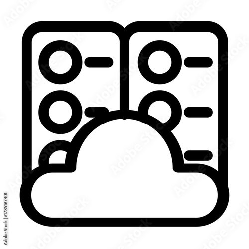 This icon represents secure cloud data storage- ideal for websites- apps- and presentations related to cloud computing- AI- and decentralized systems. It symbolizes secure data management in the.