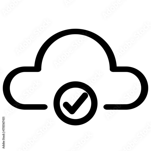 This icon represents secure cloud storage- perfect for illustrating data protection and cloud computing services. It's ideal for websites- apps- and presentations.