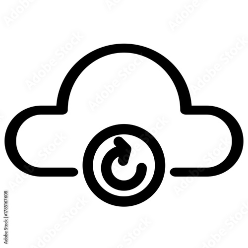 This icon represents cloud data backup and restore. It's perfect for illustrating data synchronization or cloud storage solutions. Ideal for tech and AI related projects.