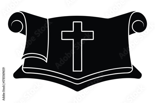 gospel scroll vector icon silhouette