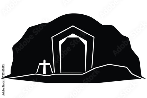 empty tomb vector icon silhouette