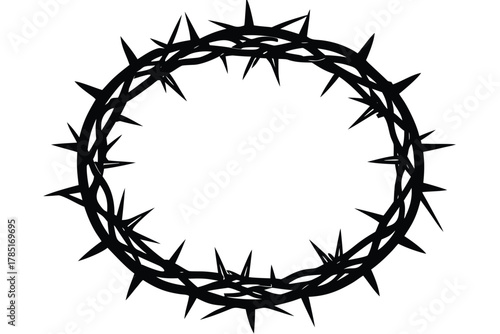 crown of thorns vector icon silhouette