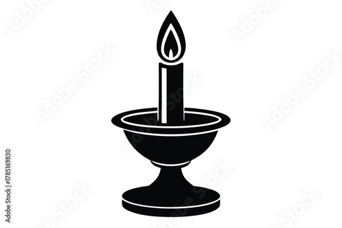 candle holder vector icon silhouette