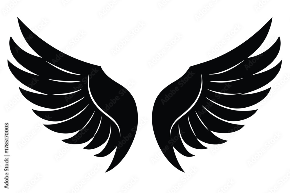 Fototapeta premium angel wings vector icon silhouette