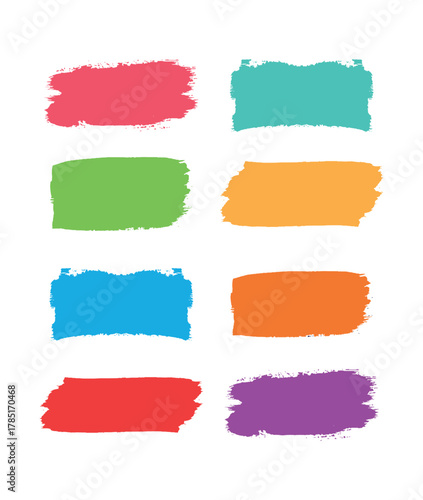 Abstract grunge painting brush strokes set