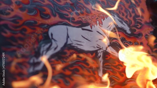 art live animation illustrated video of watercolor drawings year of the red fire horse 2026 color