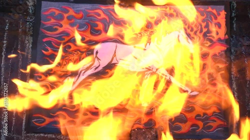 art live animation illustrated video of watercolor drawings year of the red fire horse 2026 color