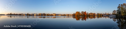 scenic view to the skyline of Köpenichk in Berlin with river Dahme