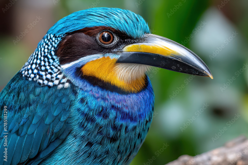 Obraz premium Close up of a colorful bird with a large beak