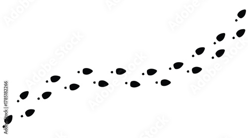 trace, human steps, female foot print in shoes, path, isolated on transparent vector	