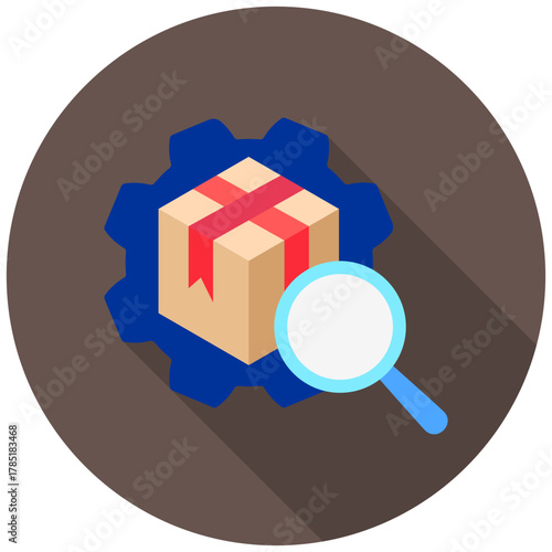 Data Analytics Icon, Rounded Mini Illustration Relate To Industry 4-0. Use For Modern Concept, Ui, Ux Web And App Development.