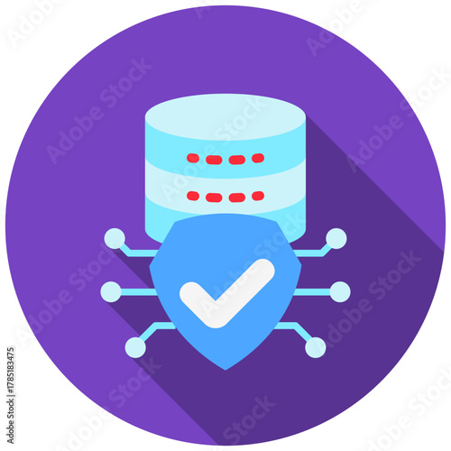 Cyber Security Icon, Rounded Mini Illustration Relate To Industry 4-0. Use For Modern Concept, Ui, Ux Web And App Development.