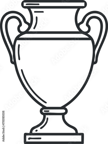 Outline vector illustration of a classic ceramic vase with handles, suitable for home decor and floral arrangements