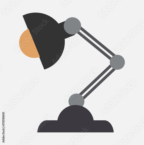 Adjustable Desk Lamp Icon – Minimalist Illustration