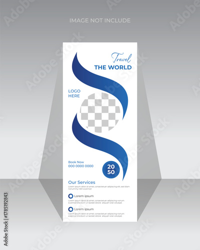 Travel vacation roll up banner design