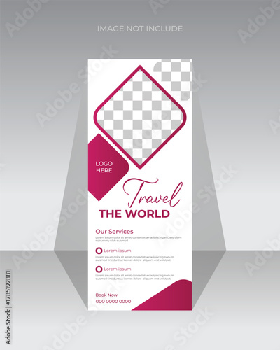 Travel vacation roll up banner design
