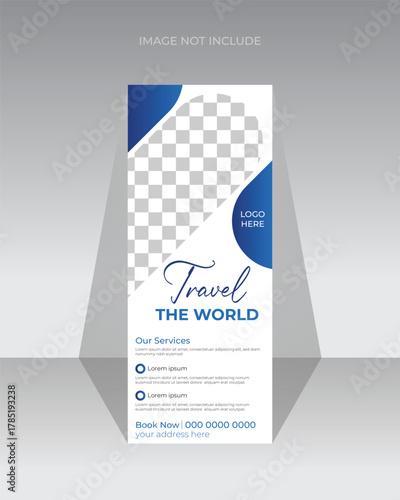 Travel vacation roll up banner design