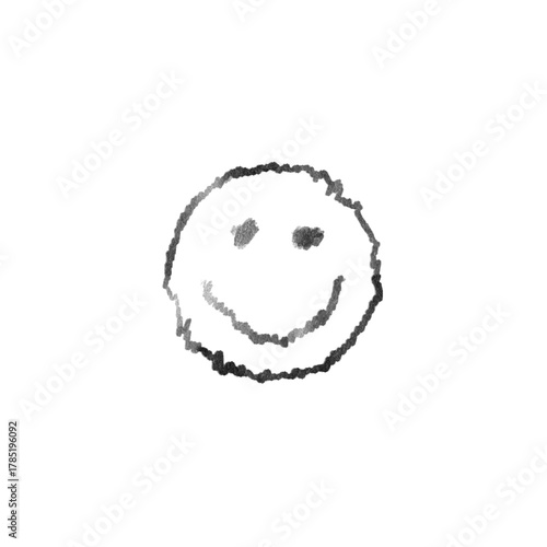 Rough Hand Drawn Sketch of a Smiley Face