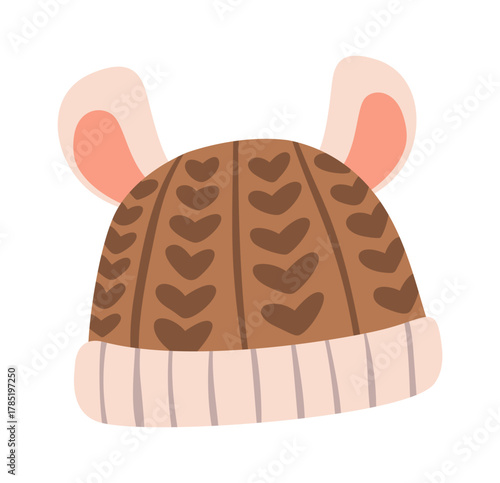 Warm winter hat with ears