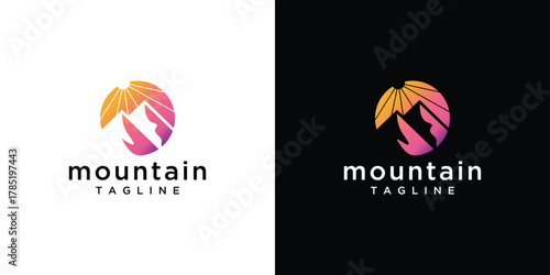 mountain logo vector icon illustration.