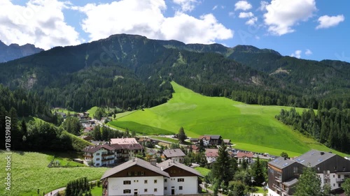 Typical scenery of Val di Funes in the Dolomites, Italy