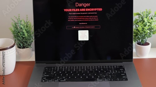 Middle Aged Executive Man Working From Home Falls Victim to Spear Phishing Ransomware Attack - Common Cybersecurity Scenario Concept