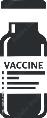 Modern flat design vector illustration of a vaccine bottle for health and medical concepts