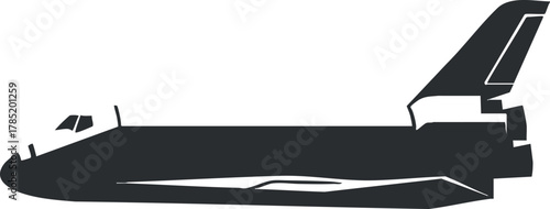 Silhouette vector illustration of a space shuttle in a modern design for educational or aerospace-themed projects