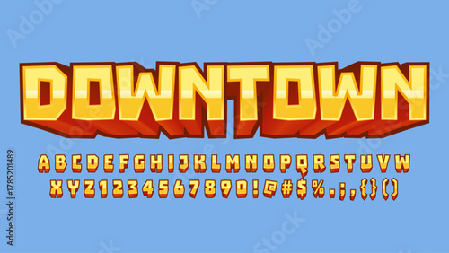 3d bright yellow cartoonish isolated letters