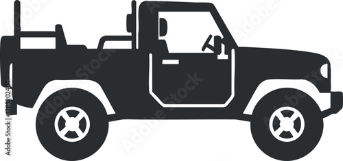 Stylish black silhouette vector illustration of an off-road pickup truck for automotive and adventure-themed projects