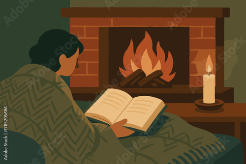 Captions vector typography icon firelight overlay simple negative candle no grain reading