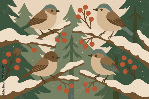 Red numbers forest small cyrillic blue no any harmony winter icon white