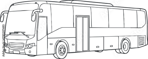 Outline vector illustration of a modern bus, suitable for transportation design projects and urban mobility concepts