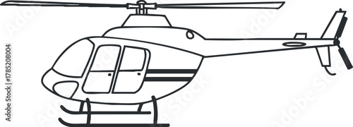 Modern flat design of a helicopter vector illustration for aviation-themed projects and transportation graphics