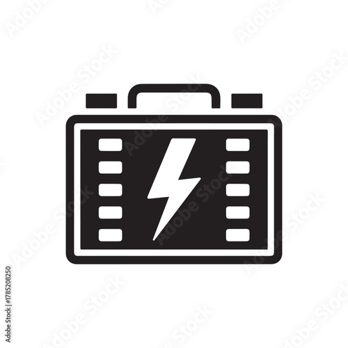 Car Battery Icon – Power Energy Symbol, Automotive Battery Silhouette Vector