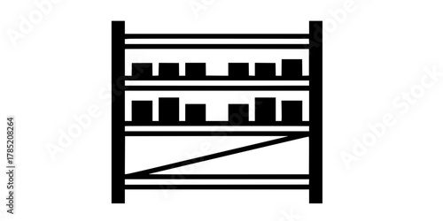 Warehouse Stockout Empty Broken Shelf Flat Vector Icon