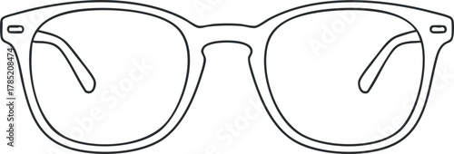 Minimalist outline vector illustration of stylish eyeglasses for fashion and design projects