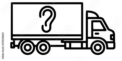 IoT Acoustic Monitoring Truck Simple Line Art Vector