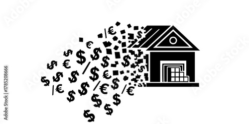 Warehouse Asset Liquidation Money Symbol Flat Vector Icon