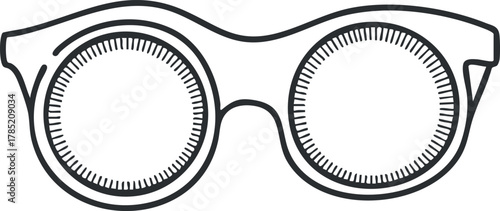 Minimalist line art vector illustration of stylish eyewear glasses for fashion and design applications
